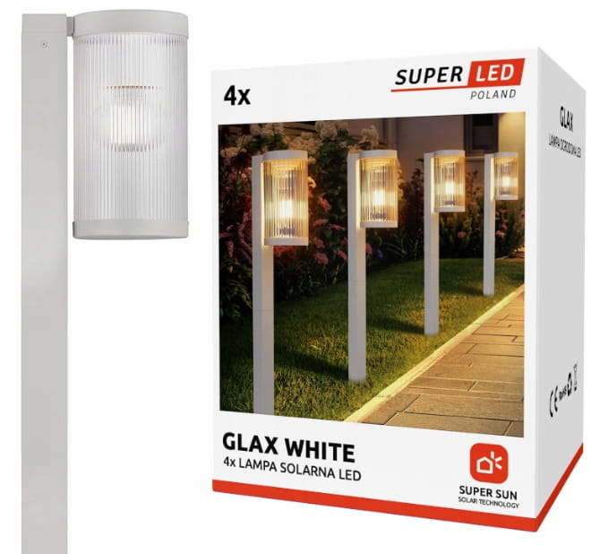 Zestaw 4x Lampa solarna LED wbijana ogrodowa LATARNIA FILAMENT żarówka