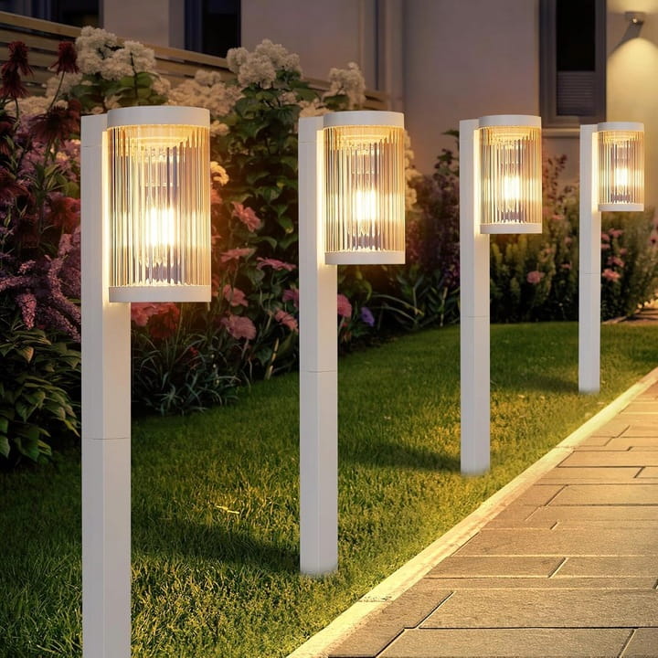 Zestaw 4x Lampa solarna LED wbijana ogrodowa LATARNIA FILAMENT żarówka