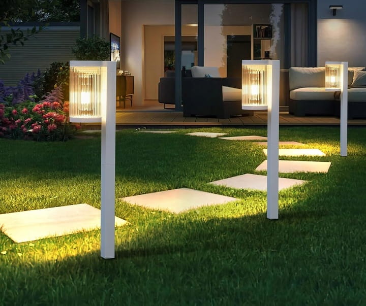 Zestaw 4x Lampa solarna LED wbijana ogrodowa LATARNIA FILAMENT żarówka