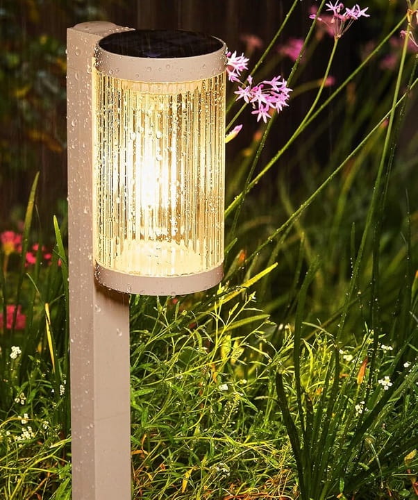 Zestaw 4x Lampa solarna LED wbijana ogrodowa LATARNIA FILAMENT żarówka