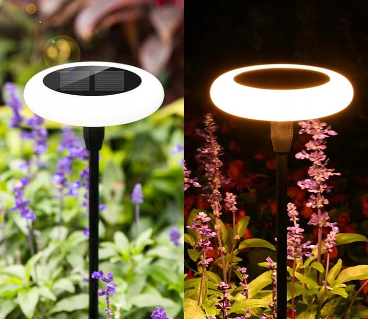 4x Lampa solarna LED ogrodowa wbijana 76 cm Lampki Grzybki 3000K