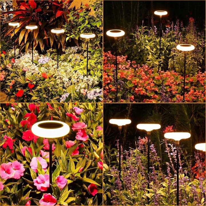 4x Lampa solarna LED ogrodowa wbijana 76 cm Lampki Grzybki 3000K