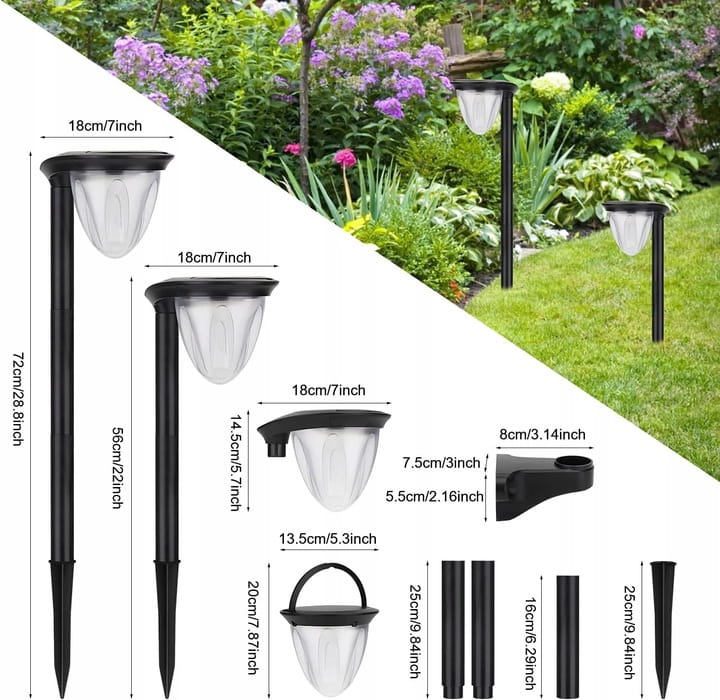 Zestaw 2x Lampa solarna LED wbijana ogrodowa PREMIUM ciepła SuperLED