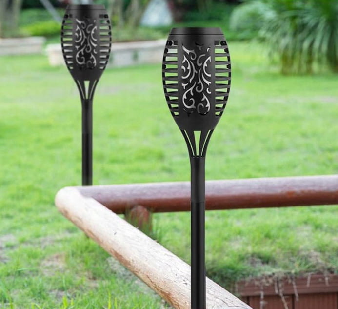 6x Lampa ogrodowa solarna RGB LED LATARNIA POCHODNIA WBIJANA płomień RGB