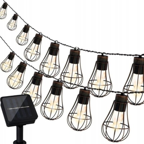 Girlanda solarna LED ogrodowa świetlna 20x lampki loft SuperLED
