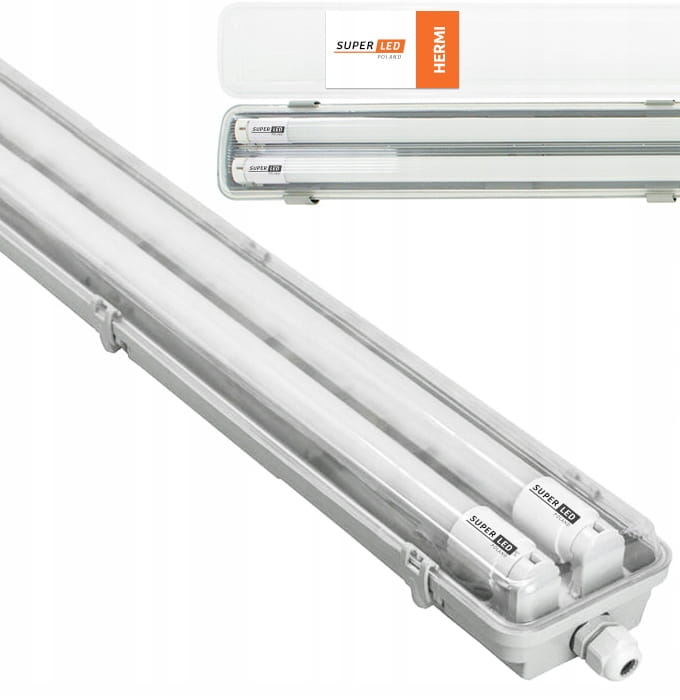8x Oprawa hermetyczna 120 + 16x świetlówka LED