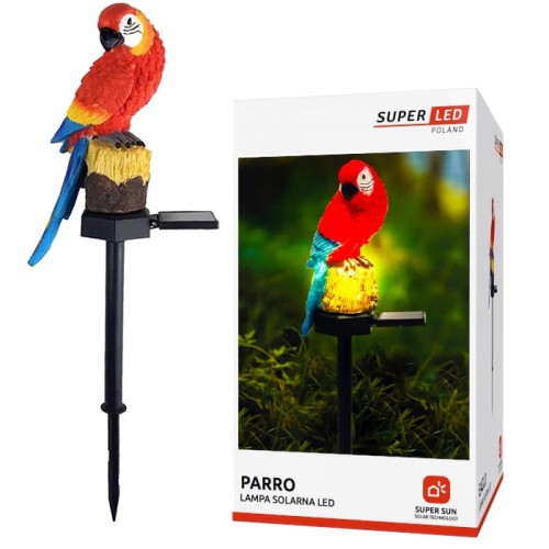 Lampa ogrodowa solarna LED Papuga z czujnik zmierzchu SuperLED