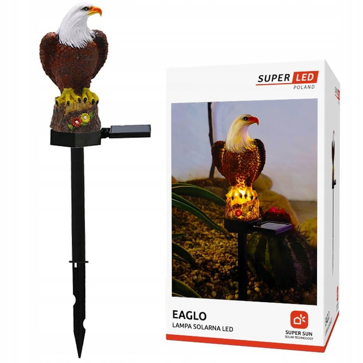 Lampa solarna LED Orzeł z czujnik zmierzchu ogrodowa