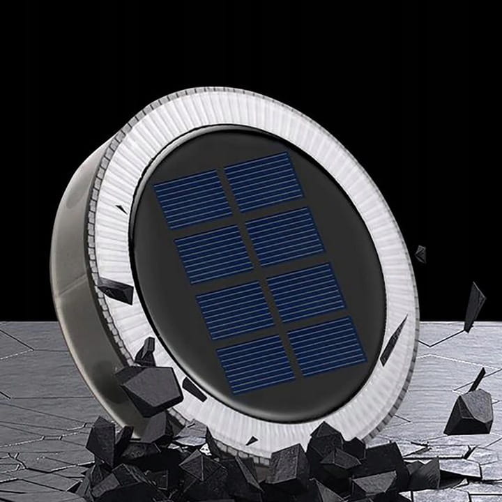 Zestaw 4x Lampa solarna LED wbijana gruntowa ogrodowa Dysk podwójne LED