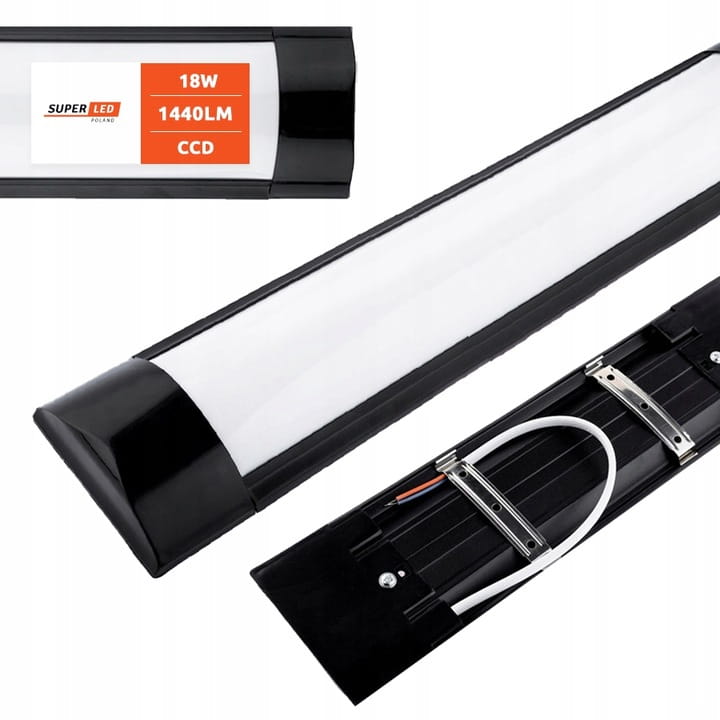 Lampa LED Natynkowa Panel 60cm 18W do Garażu Warsztatu Oprawa Świetlówka