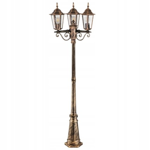 Lampa ogrodowa stojąca Słupek Latarnia 3x E27 LED 200 cm Retro
