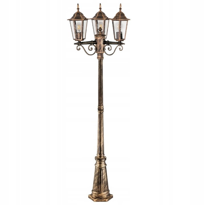 Lampa ogrodowa stojąca Słupek Latarnia 3x E27 LED 200 cm Retro