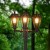 Lampa ogrodowa stojąca Słupek Latarnia 3x E27 LED 200 cm Retro