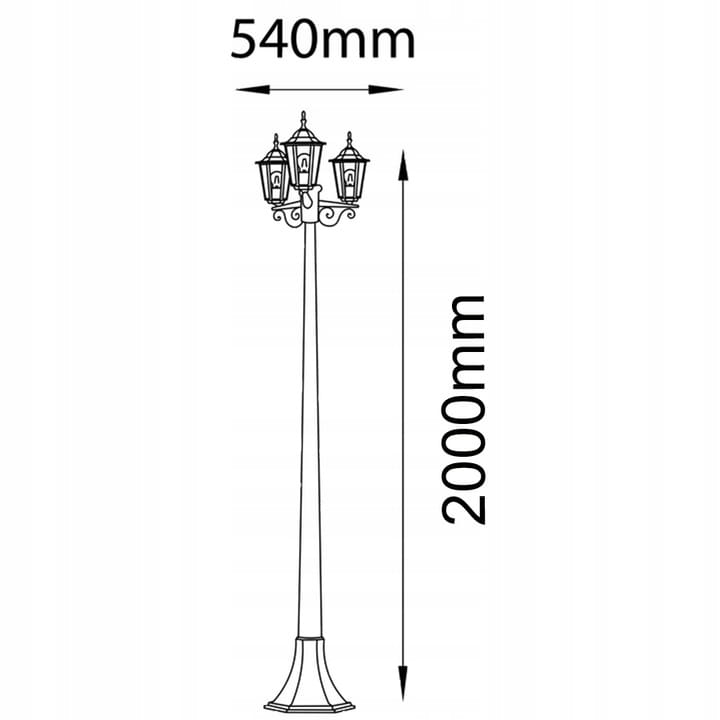 Lampa ogrodowa stojąca Słupek Latarnia 3x E27 LED 200 cm Retro