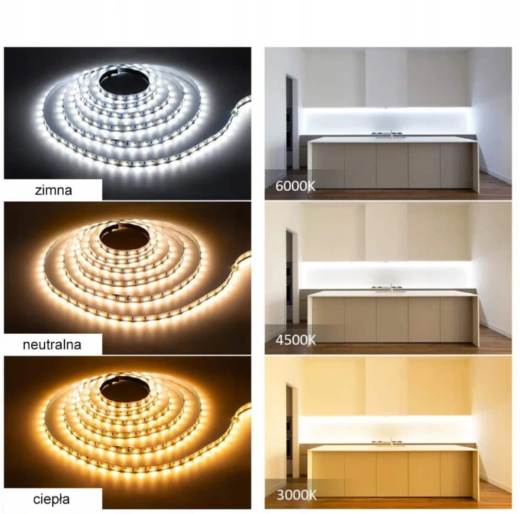 Taśma LED 300 SMD 2835 IP20 12V 5m biała ciepła