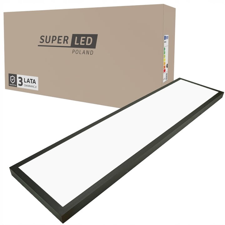 Panel LED Sufitowy Plafon 50W 5250 lm Natynkowy 120 x 30cm PREMIUM czarny