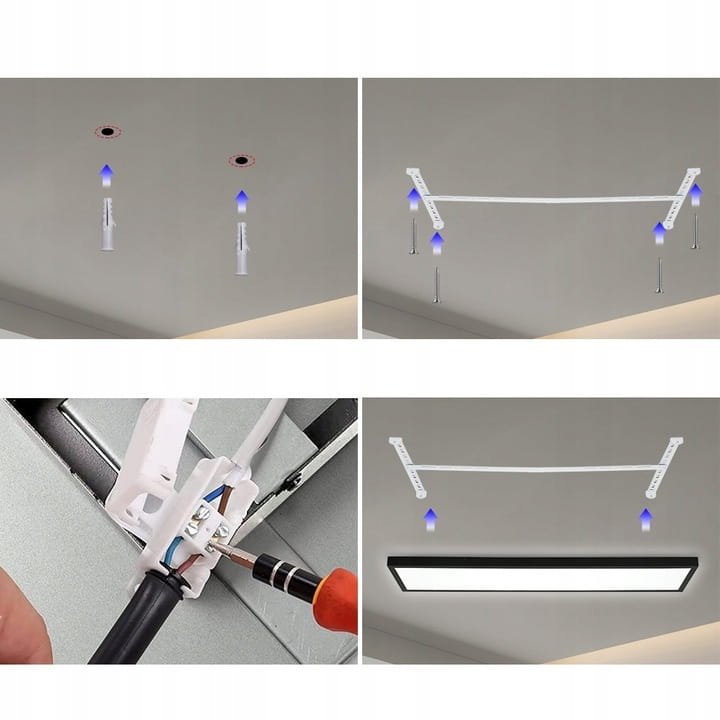 Panel LED Sufitowy Plafon 50W 5250 lm Natynkowy 120 x 30cm PREMIUM czarny