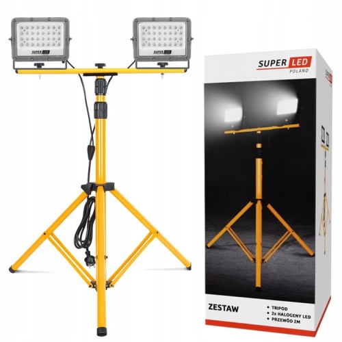 Halogen LED Statyw + Naświetlacz Budowlany 2x 100W LED 22000 lm + przewód
