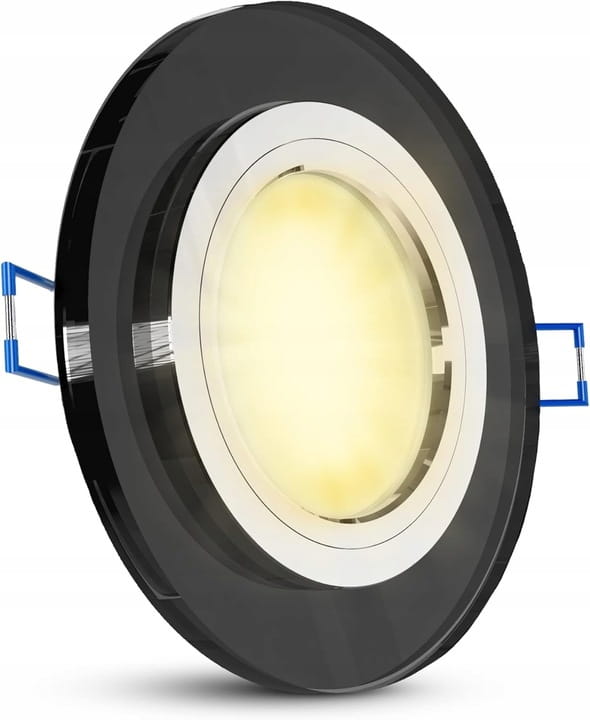 Zestaw Oprawa halogenowa GU10 SZKLANA + Żarówka GU10 LED 6W + gniazdo