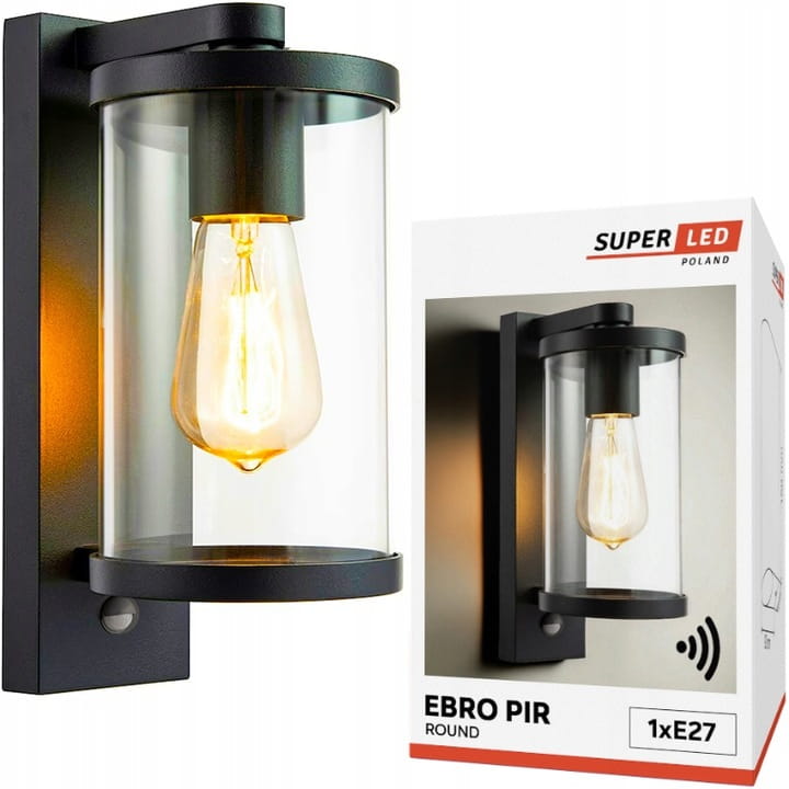 Lampa elewacyjna Kinkiet ogrodowy E27 LED Latarnia z czujnik PIR ALUMINIUM