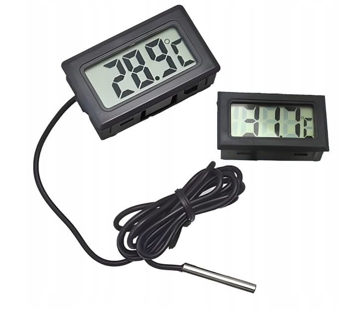 TERMOMETR ELEKTRONICZNY TABLICOWY LCD Z SONDĄ CZUJNIK -50°C +110°C STOPNI