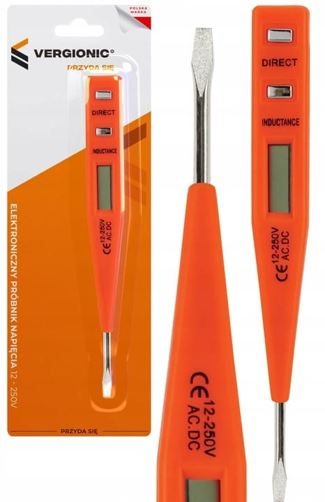 ELEKTRONICZNY PRÓBNIK NAPIĘCIA TESTER DETEKTOR MIERNIK PRĄDU FAZER 12-250 V