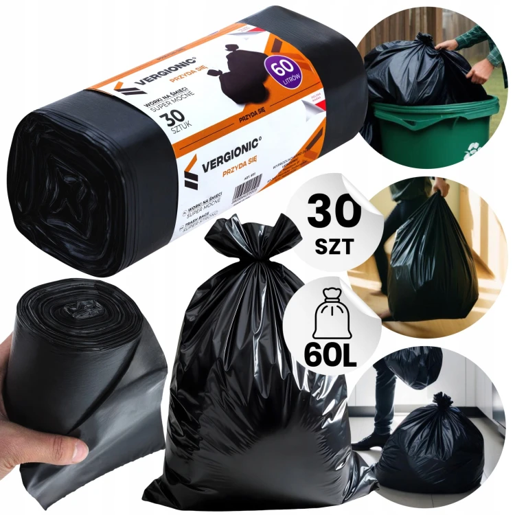 Worki na śmieci 60l 30 szt. mega paka