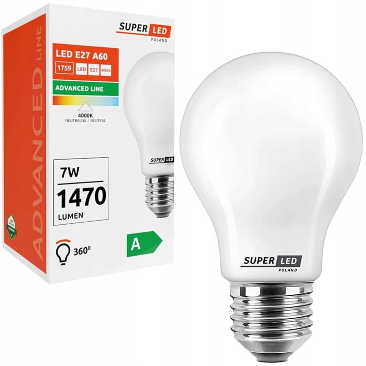Żarówka LED E27 A60 7W 1470 lumenów