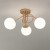 Lampa Wisząca Sufitowa Złota Żyrandol Białe Kule 3x LED E27
