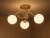 Lampa Wisząca Sufitowa Złota Żyrandol Białe Kule 3x LED E27