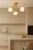 Lampa Wisząca Sufitowa Złota Żyrandol Białe Kule 3x LED E27