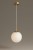 Lampa Wisząca Sufitowa Złota Żyrandol Biała Kula Mleczna E27