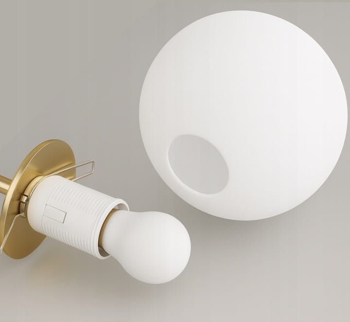 Lampa Wisząca Sufitowa Złota Żyrandol Białe Kule 3x LED E27