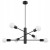 Lampa Wisząca Sufitowa Czarna Żyrandol 6x LED E27 Loft Modern