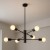 Lampa Wisząca Sufitowa Czarna Żyrandol 6x LED E27 Loft Modern