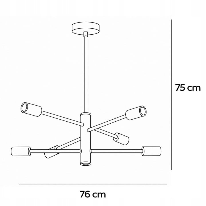 Lampa Wisząca Sufitowa Czarna Żyrandol 6x LED E27 Loft Modern