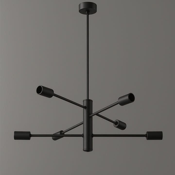 Lampa Wisząca Sufitowa Czarna Żyrandol 6x LED E27 Loft Modern