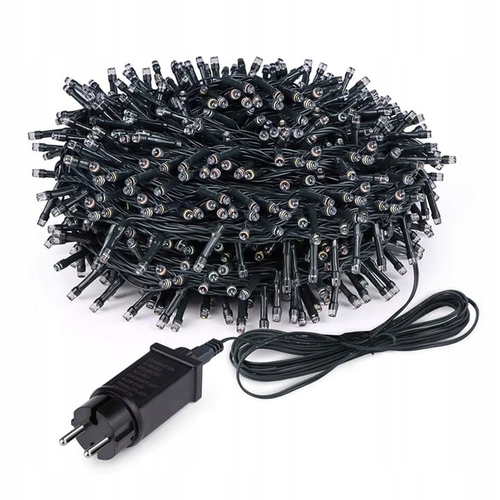 Lampki choinkowe 500 LED 35m Białe Zimne IP44 8 trybów