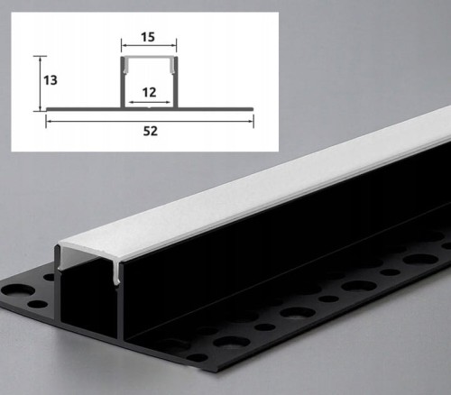 Profil LED aluminiowy do płyt GK gipsowych Natynkowy 2m regips szeroki