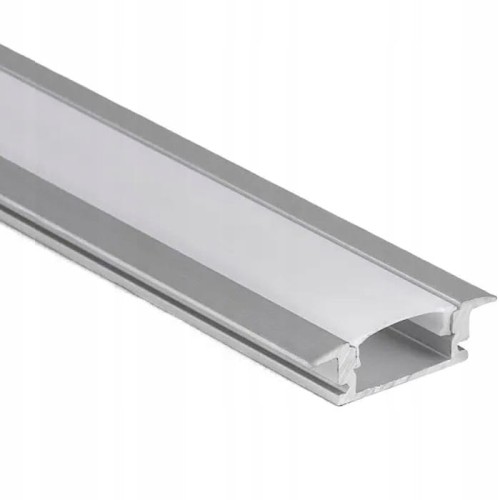 Profil LED aluminiowy do taśm wpuszczany 2m + klosz + zaślepki + uchwyty