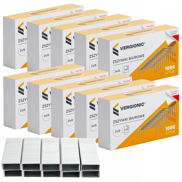Zszywki biurowe 24/6 10000szt. VERGIONIC Komplet