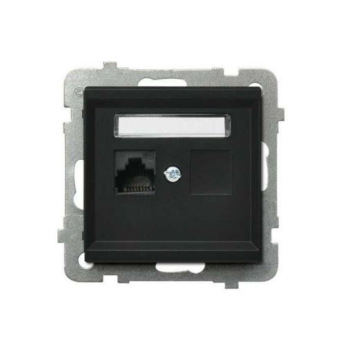 SONATA Gniazdo komputerowe pojedyncze RJ45 kat. 5e, MMC Czarny matowy - GPK-1R/K/m/33