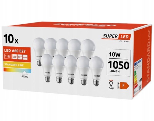 10x Żarówka LED E27 10W barwa zimna