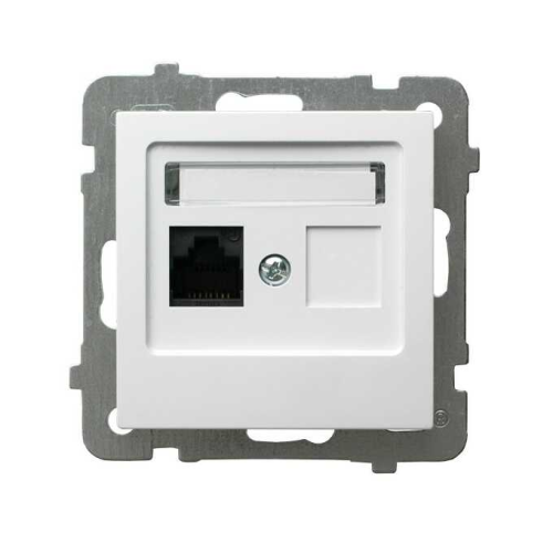 AS Gniazdo komputerowe pojedyncze RJ45 kat. 5e, MMC Biały - GPK-1G/K/m/00