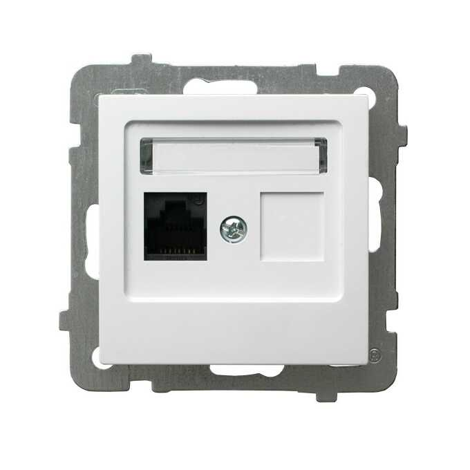 AS Gniazdo komputerowe pojedyncze RJ45 kat. 5e, MMC Biały - GPK-1G/K/m/00