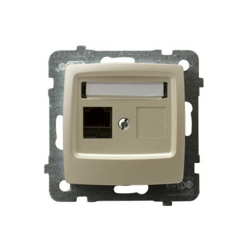 KARO Gniazdo komputerowe pojedyncze RJ45 kat. 5e, MMC Ecru perłowy - GPK-1S/K/m/42