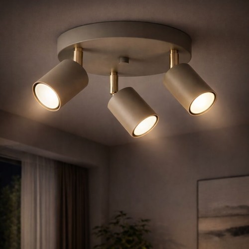 Lampa sufitowa Spoti Ecru Round 3x GU10 SuperLED