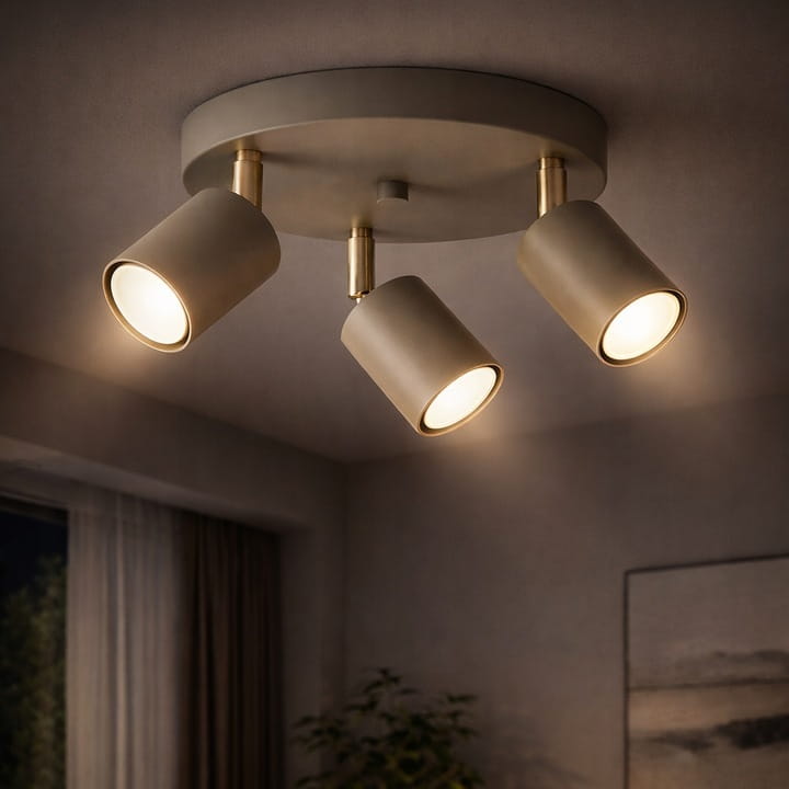 Lampa sufitowa Spoti Ecru Round 3x GU10 SuperLED