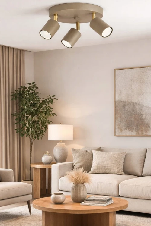 Lampa sufitowa Spoti Ecru Round 3x GU10 SuperLED