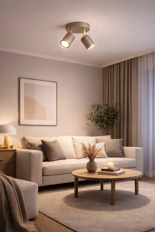 Lampa sufitowa Spoti Ecru Round 2x GU10 SuperLED